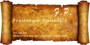 Freiberger Paszkál névjegykártya